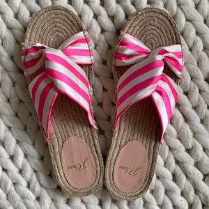 Pink and white striped J.Crew espadrille sandals